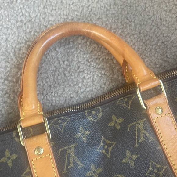 Louis Vuitton Monogram Keepall Bandouliere 50 Brown Canvas Travel Bag - Picture 10 of 16